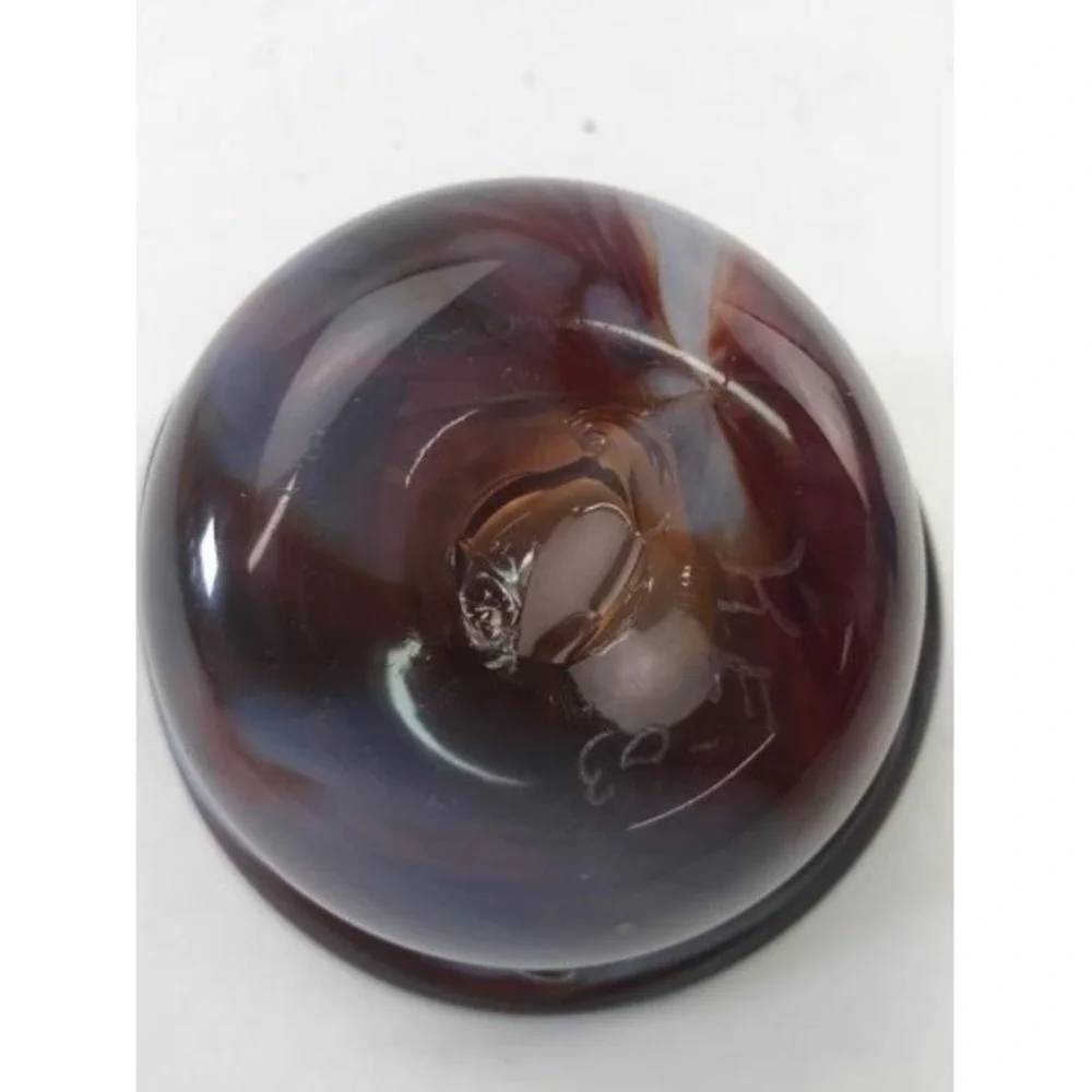 VTG Kanawha Brown Slag Glass Jack in Pulpit Top Hat Vase 1970s Amber White Swirl